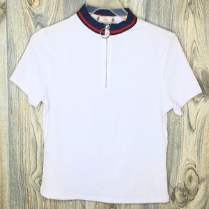 ‼️BRAND NEW ‼️ White Zip Up Tee